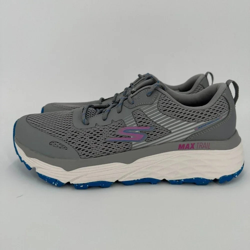 Skechers Max Cushioning Elite Trail Running Shoes sz 9.5 Gray/Magenta 129147 NEW